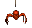 hanging red spider skull